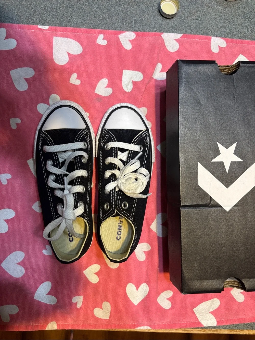 Converse Kids Black and White Low Top Canvas Sneakers